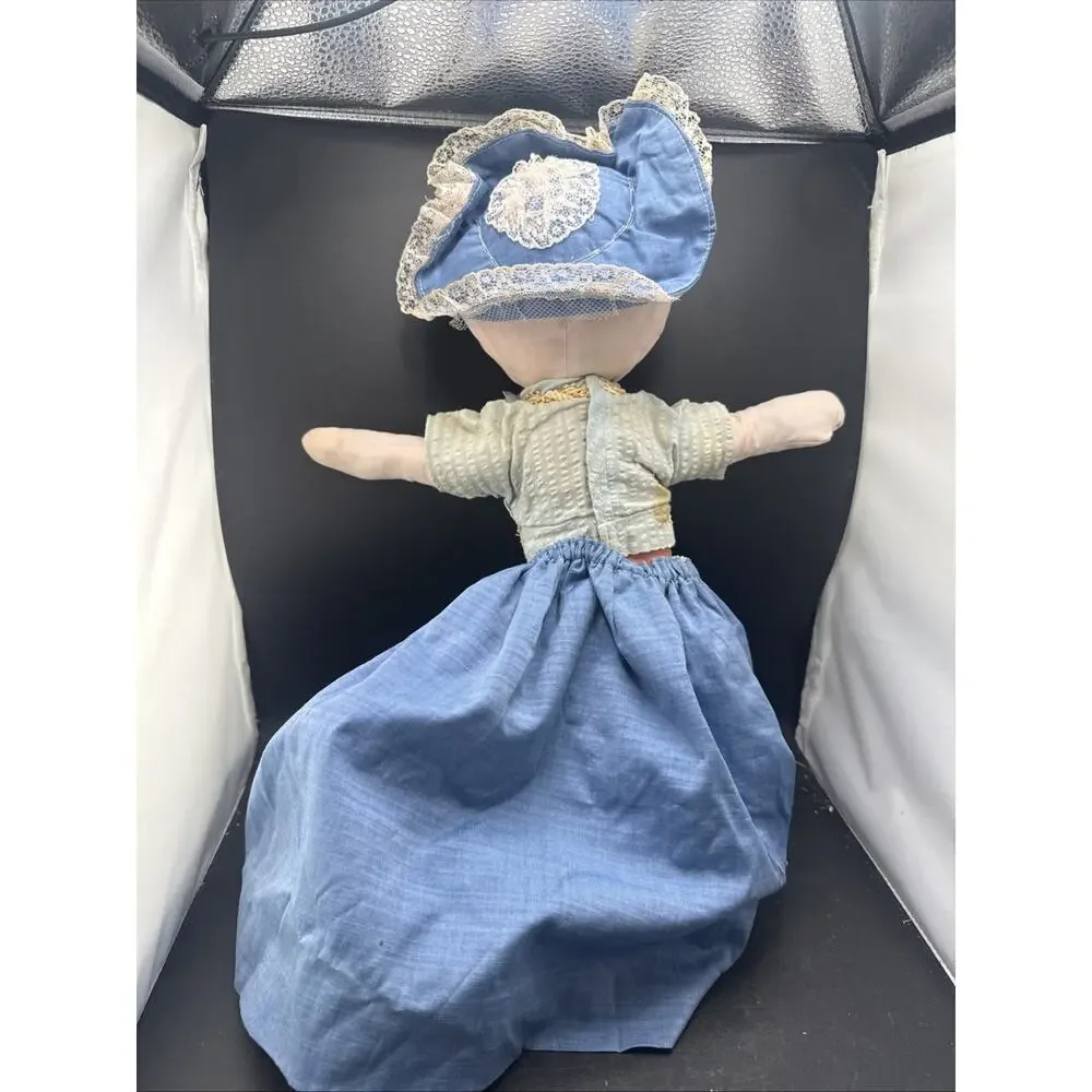 Vintage Handmade Topsy Turvy Reversible Cloth Doll Black White Folk Art Rag Doll